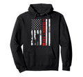 Proud Baseball Dad American Flag Hoodie - Casual Everyday Wear Men Women - T-Shirt, Sweatshirt, Hoodie