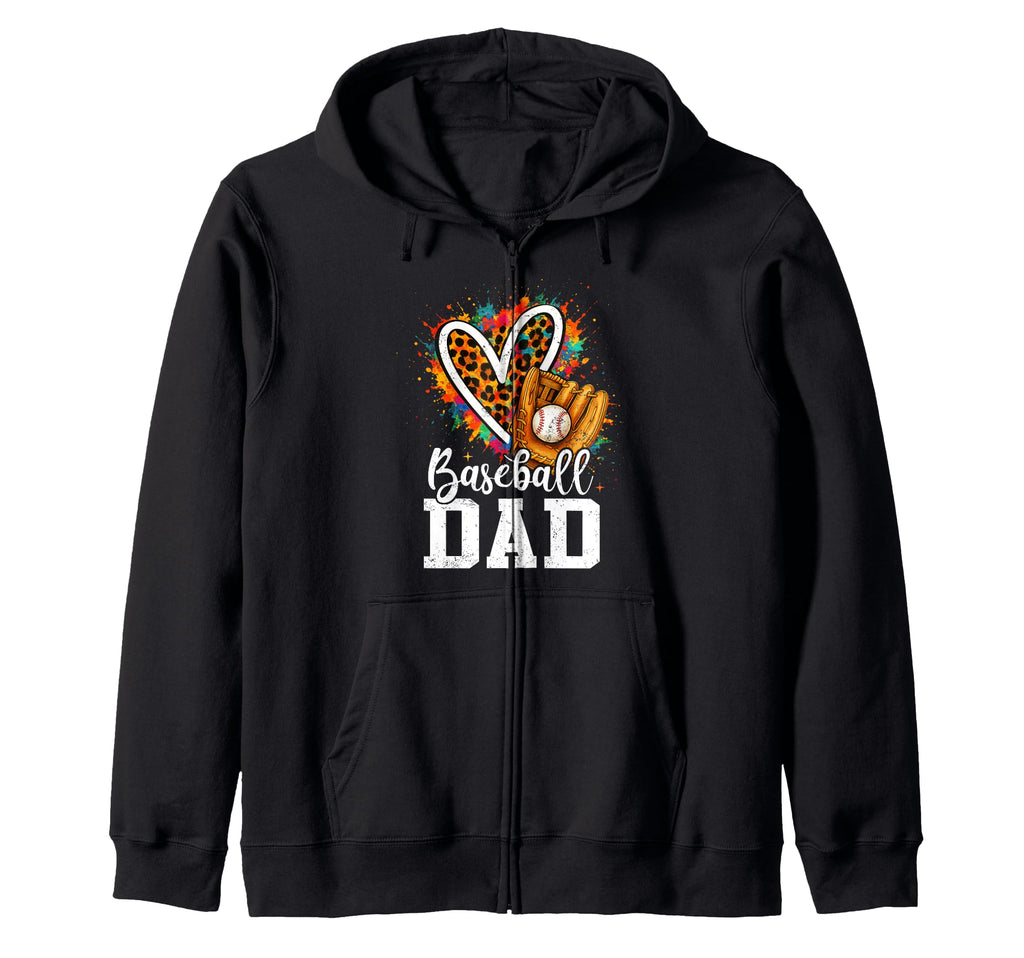 My Favorite Baseball Dad Leopard Hoodie - Fun Novelty Design for Adults - T-Shirt, Sweatshirt, Hoodie