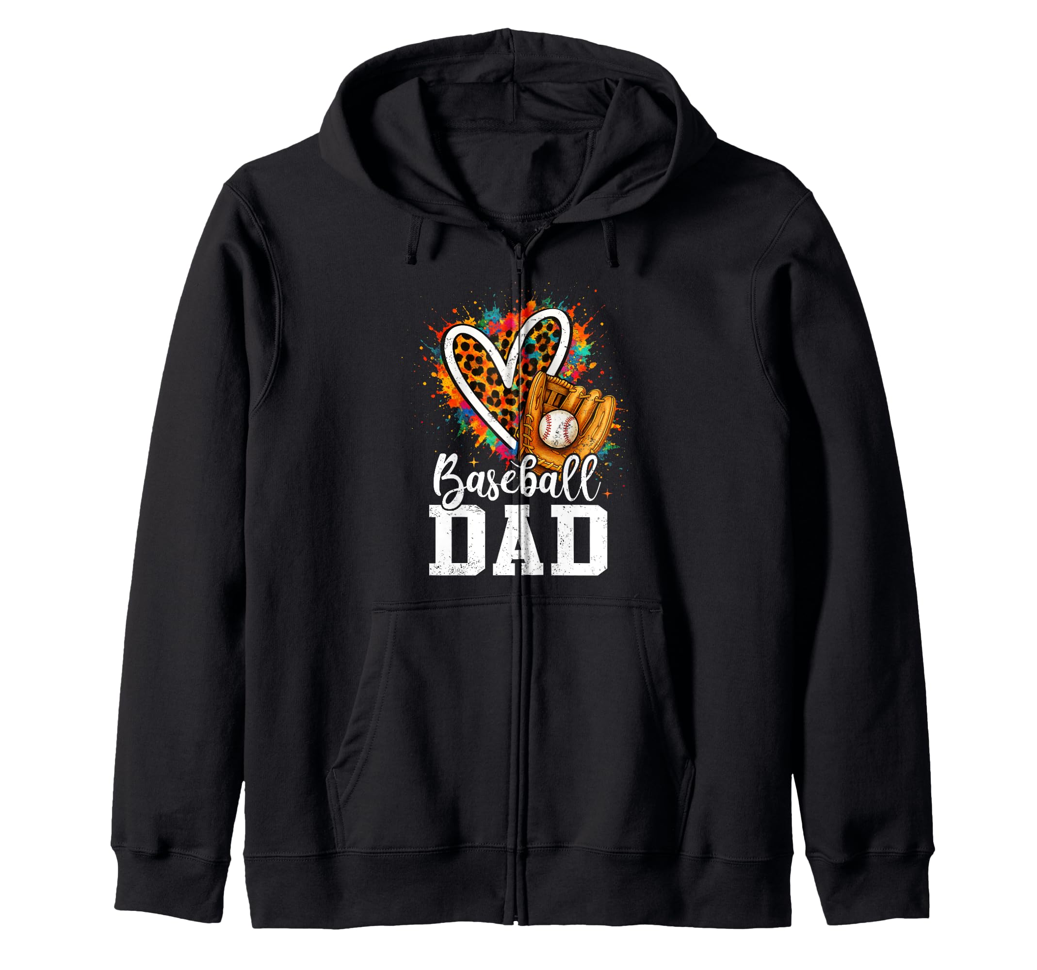 My Favorite Baseball Dad Leopard Hoodie - Fun Novelty Design for Adults - T-Shirt, Sweatshirt, Hoodie