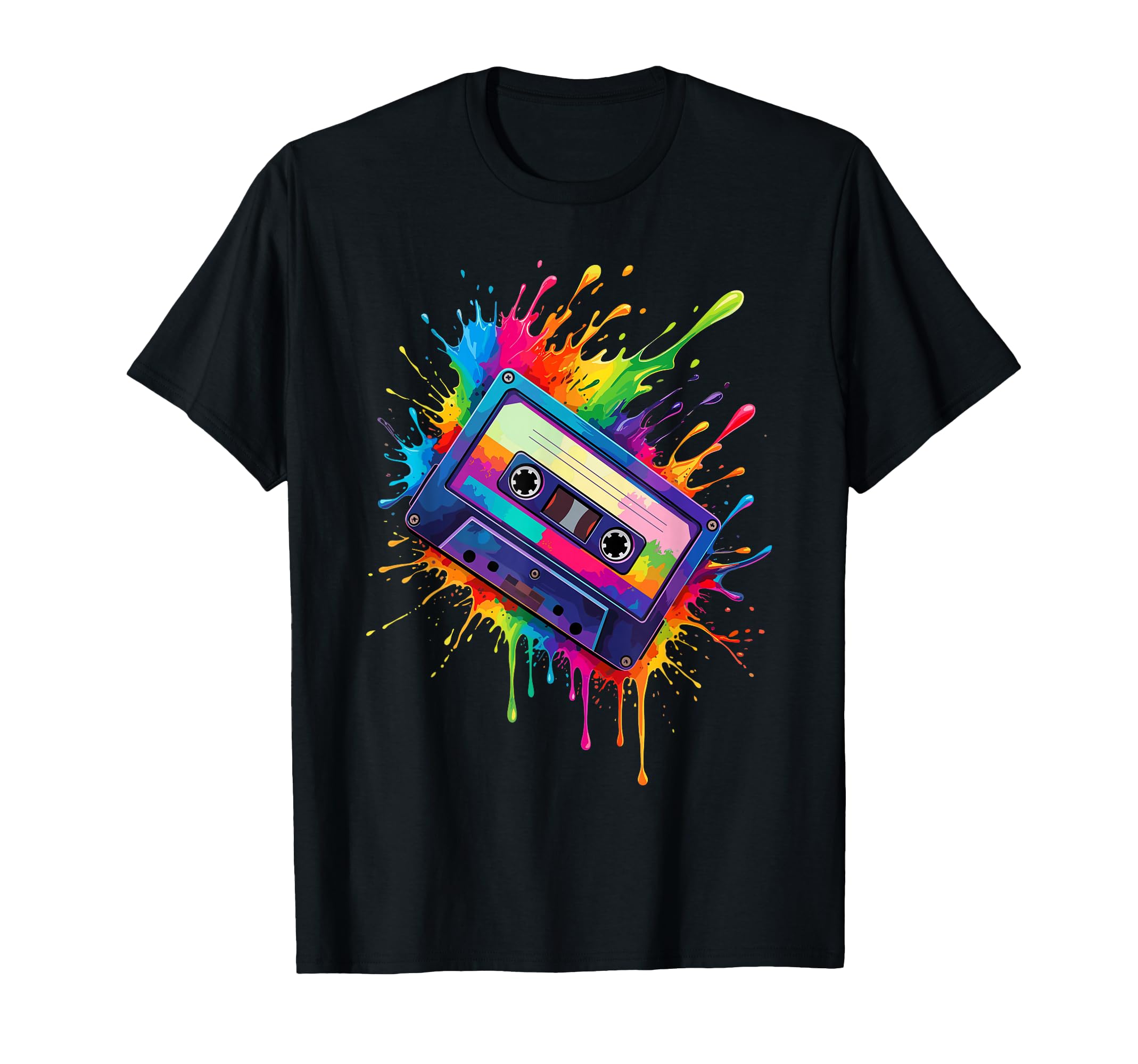Splash Art Cassette Tape T-Shirt - Trendy Graphic for Adults - T-Shirt, Sweatshirt, Hoodie