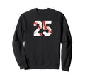 Baseball Player Jersey Number 25 25 Sweatshirt - Unique Graphic Unisex - T-Shirt, Sweatshirt, Hoodie