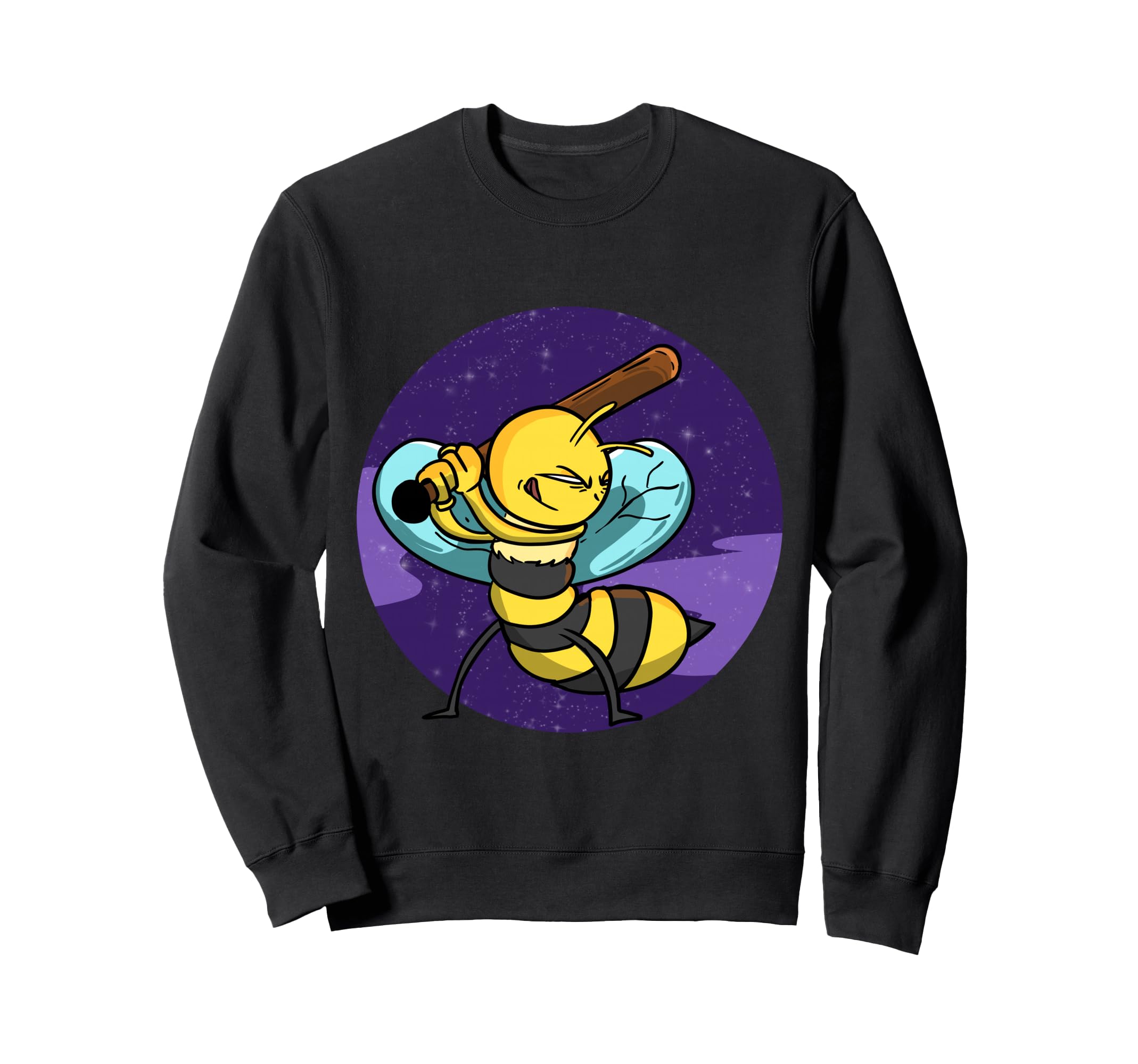 Bee Baseball Space Galaxy Sweatshirt - Casual Everyday Wear for Adults - T-Shirt, Sweatshirt, Hoodie