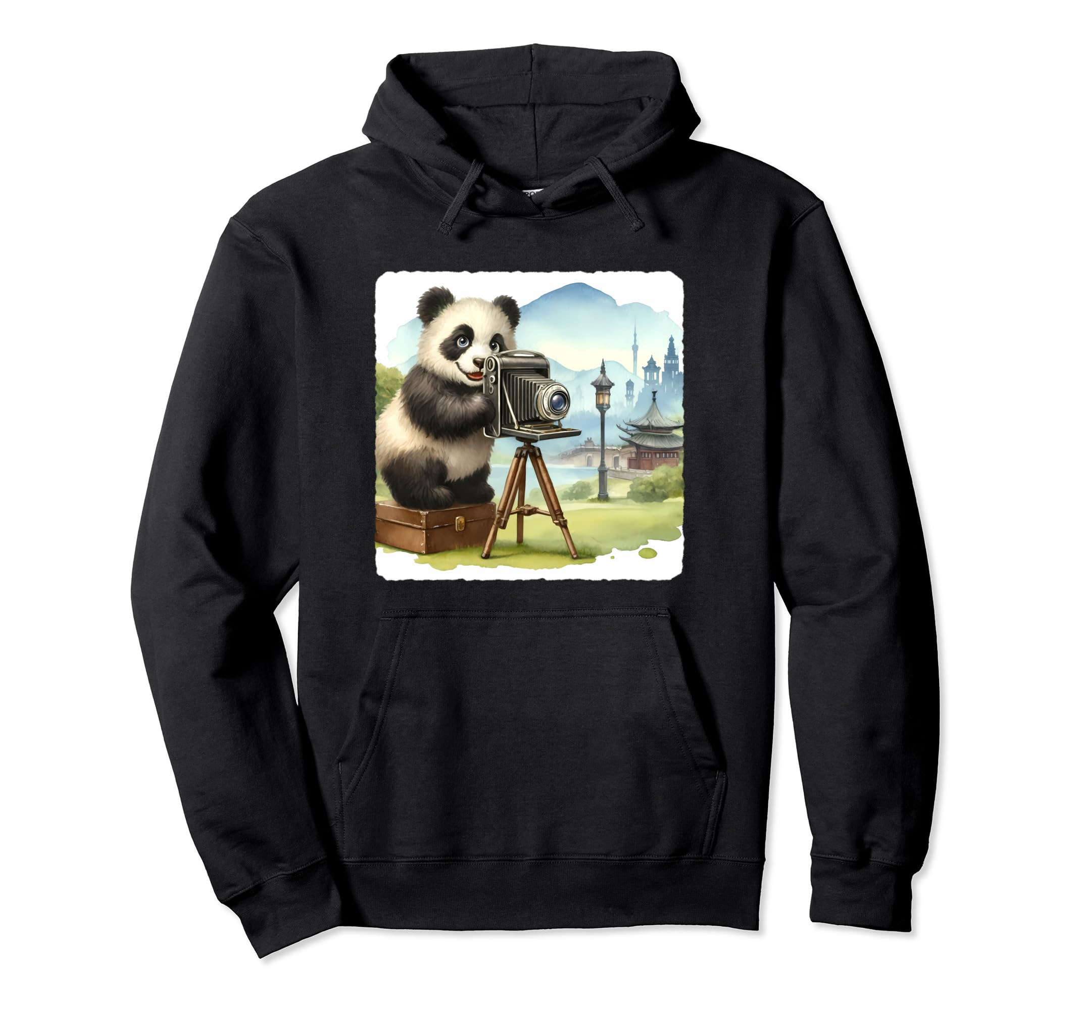 Panda Camera Photographer Capturing Hoodie - Streetwear Style Unisex - T-Shirt, Sweatshirt, Hoodie