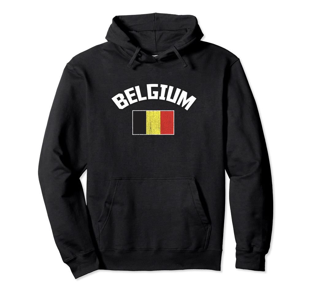 Belgium Flag Distressed Belgian Pride Hoodie - Aesthetic Graphic Men Women - T-Shirt, Sweatshirt, Hoodie