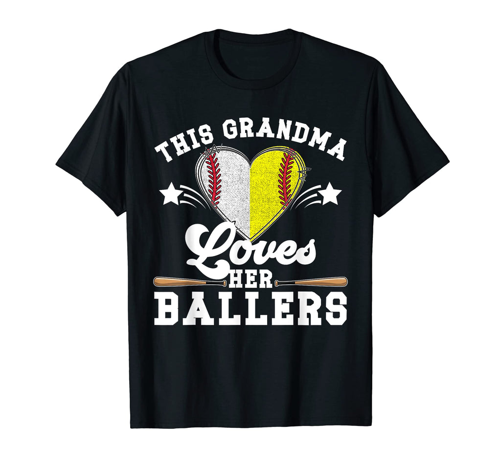 This Grandma Loves Her Ballers Baseball T-Shirt - Unique Graphic Unisex - T-Shirt, Sweatshirt, Hoodie