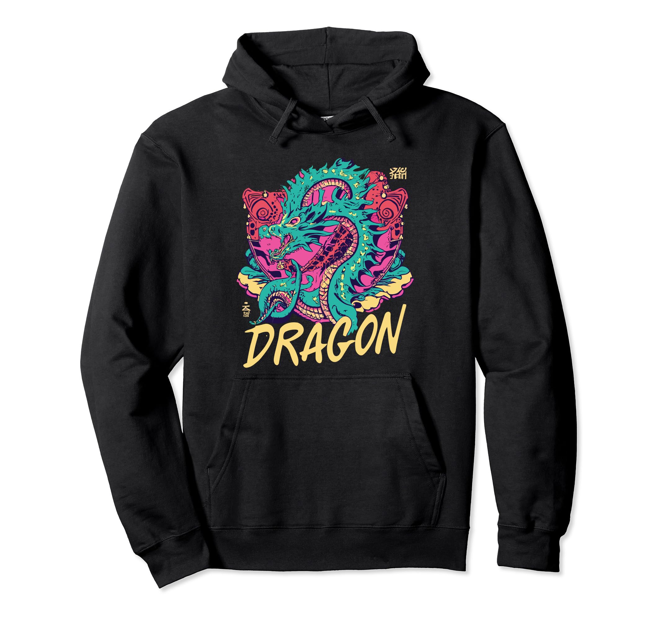 Dragon Techno Vaporwave Anime Hoodie - Casual Everyday Wear Men Women - T-Shirt, Sweatshirt, Hoodie