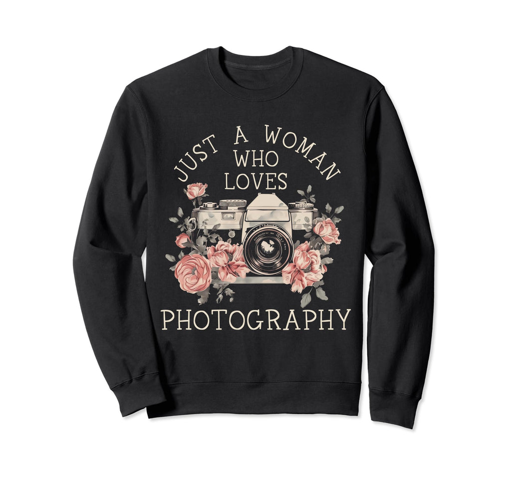 Photographer Camera Flowers Sweatshirt - Novelty Apparel for Adults - T-Shirt, Sweatshirt, Hoodie