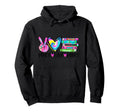 Peace Love Books Reading Hippie 60S Hoodie - Casual Everyday Wear Unisex - T-Shirt, Sweatshirt, Hoodie