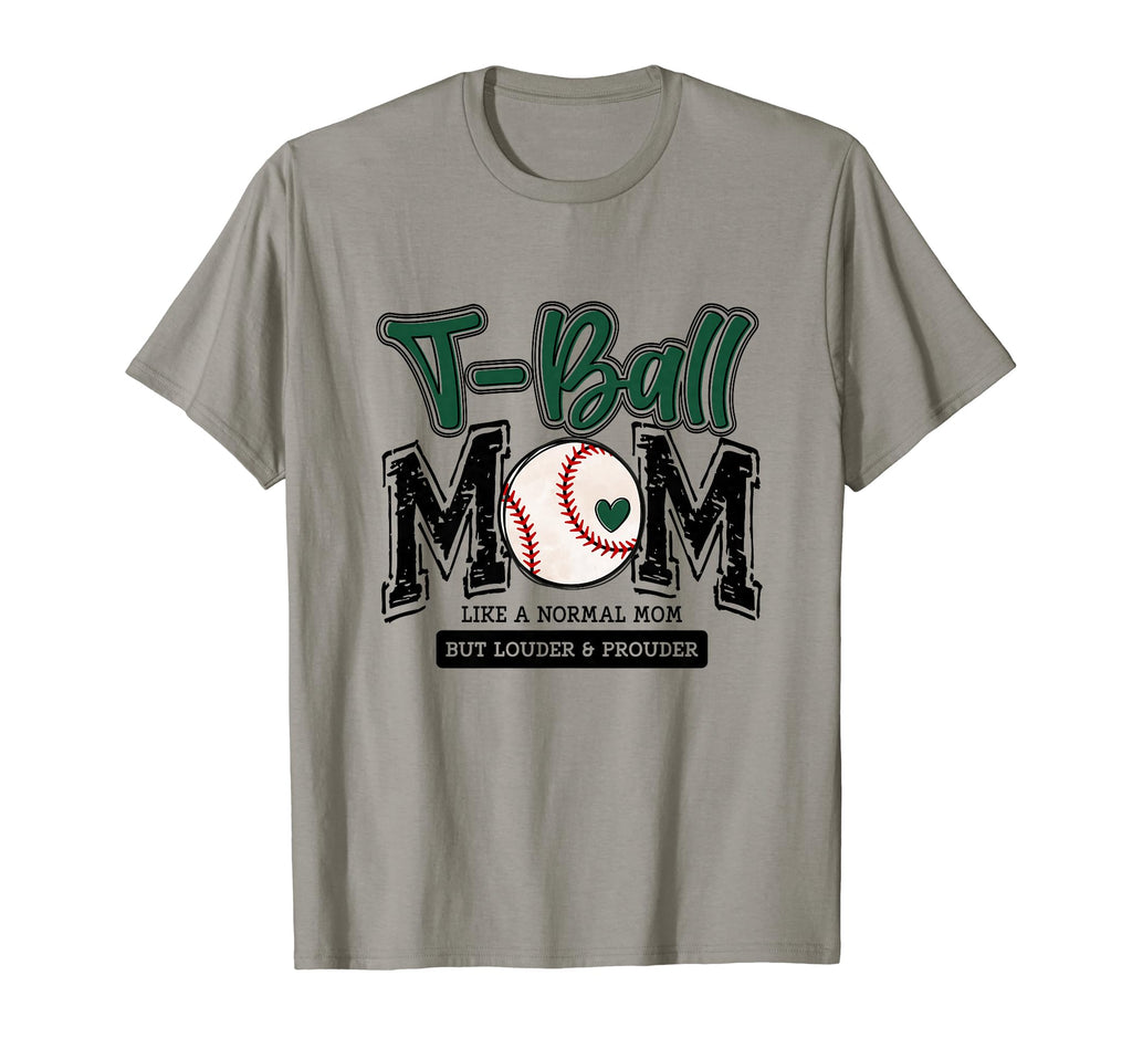 T Ball Mom Green Varsity Baseball T-Shirt - Minimalist Print for Adults - T-Shirt, Sweatshirt, Hoodie