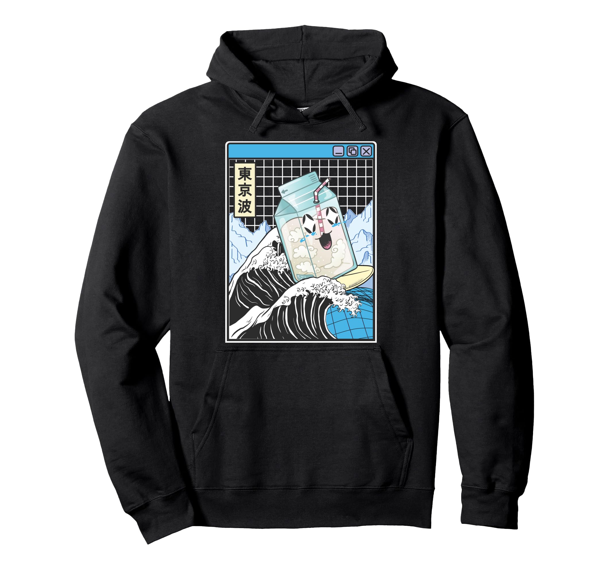 Surfing Milk Carton Kanagawa Wave Anime Hoodie - Fun Novelty Design Unisex - T-Shirt, Sweatshirt, Hoodie