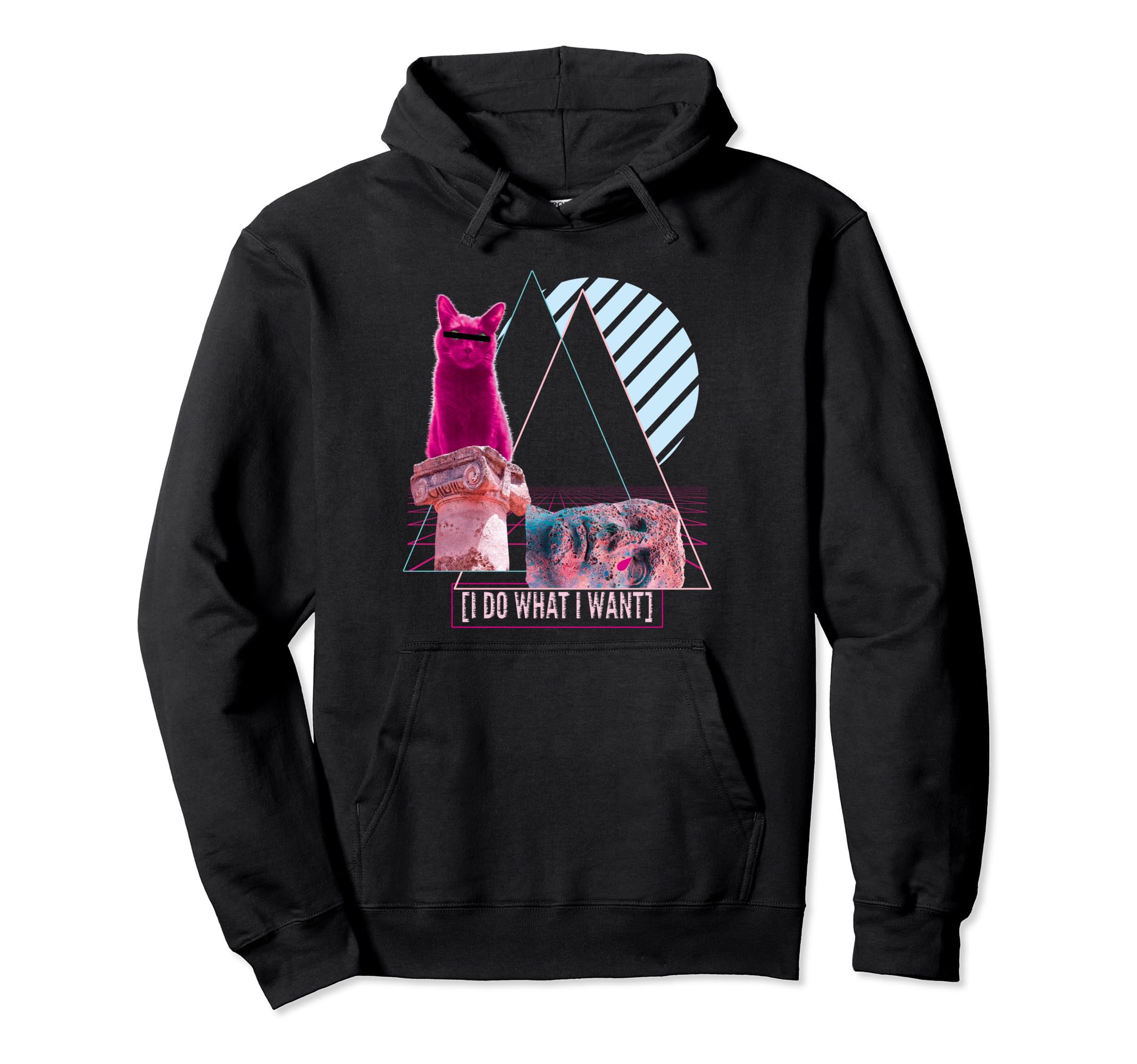 Vaporwave Hoodies I Do What I Want Cat Hoodie - Unique Graphic for Adults - T-Shirt, Sweatshirt, Hoodie