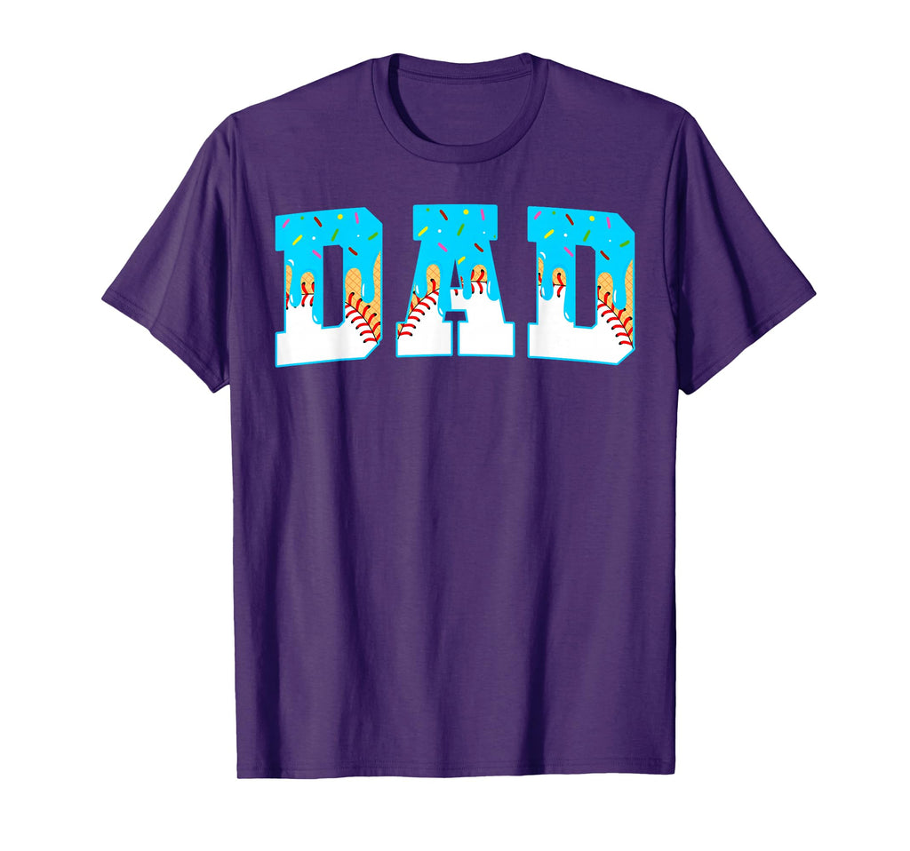 Baseball Dad Ice Cream Drip Happy T-Shirt - Streetwear Style for Adults - T-Shirt, Sweatshirt, Hoodie