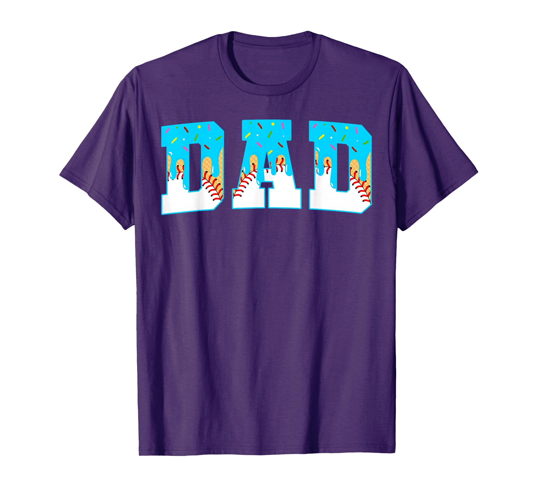 Baseball Dad Ice Cream Drip Happy T-Shirt - Streetwear Style for Adults - T-Shirt, Sweatshirt, Hoodie