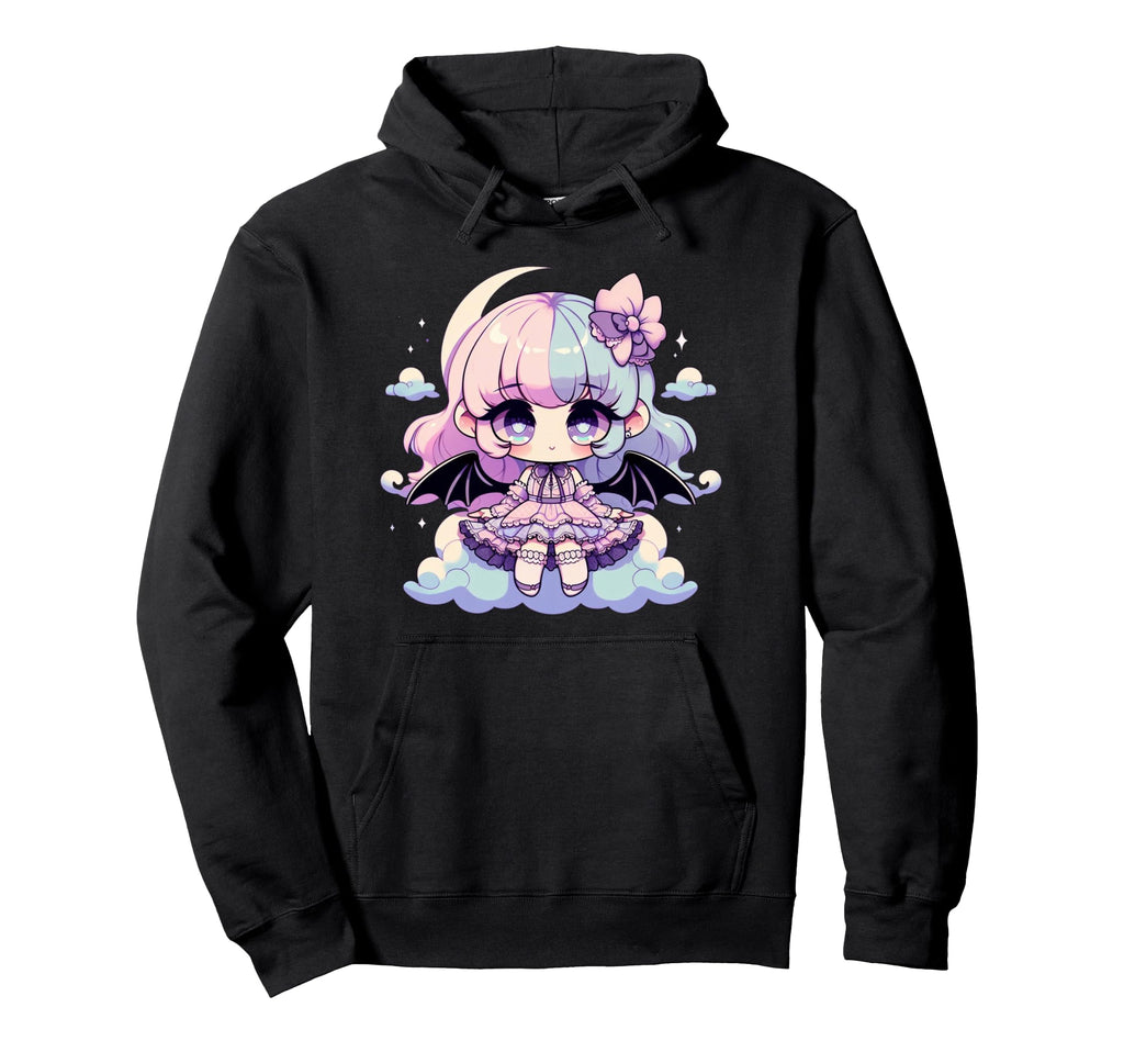 Kawaii Pastel Goth Creepy Anime Moon Hoodie - Custom Art Print for Adults - T-Shirt, Sweatshirt, Hoodie
