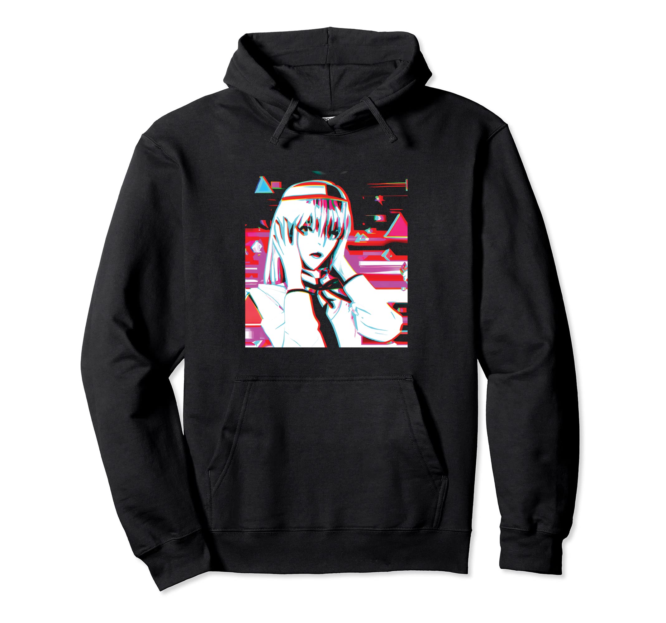 Anime Glitch Vaporwave Japanese Hoodie - Custom Art Print for Adults - T-Shirt, Sweatshirt, Hoodie