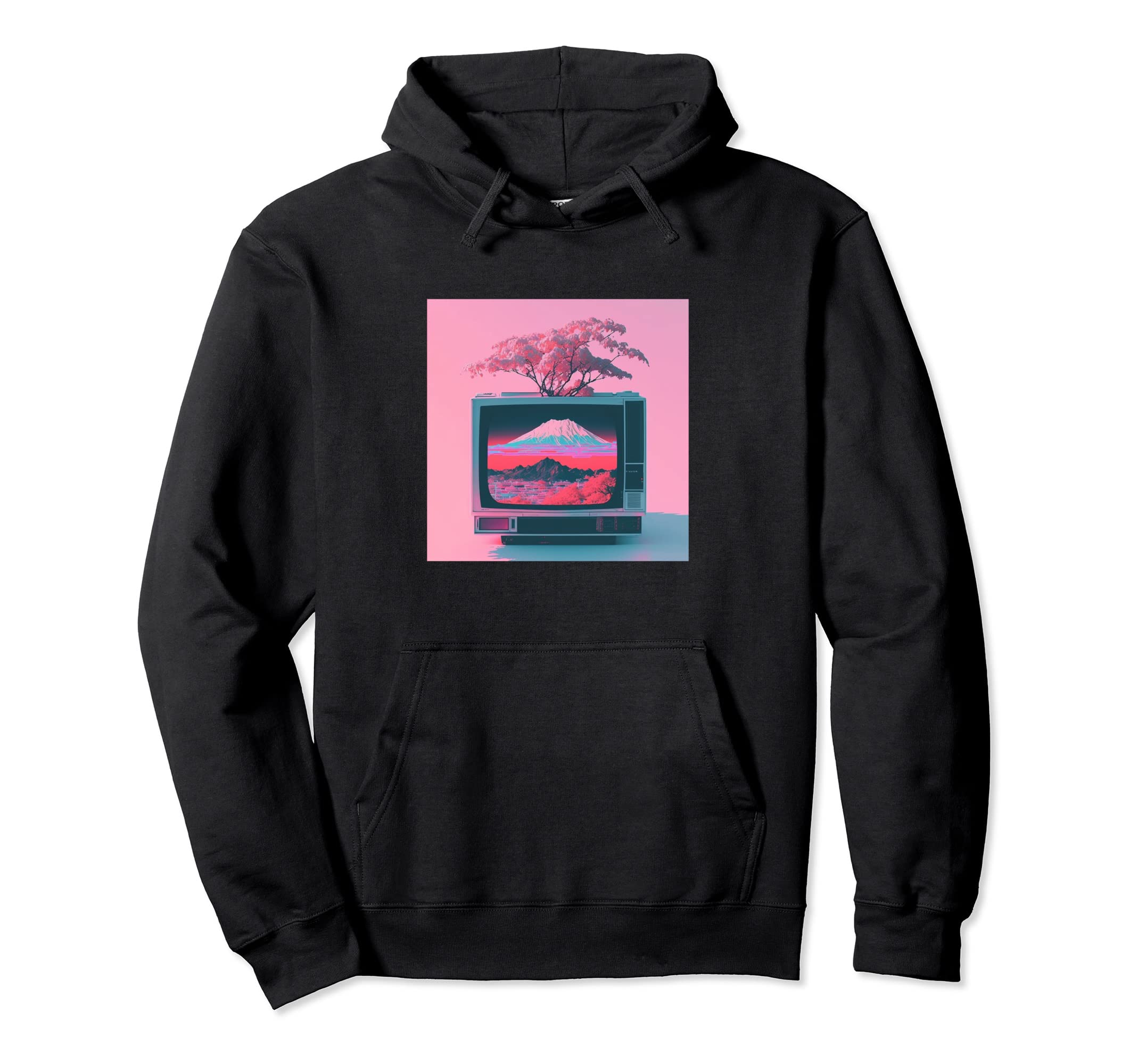 Vaperwave Aesthetic Glitch Retrowave Hoodie - Fun Novelty Design Men Women - T-Shirt, Sweatshirt, Hoodie