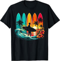 Tropical Surf Sunset Silhouette Surfboards - Adult & Kids T-Shirts, Sweatshirts & Hoodies apparel design preview 1