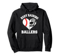 Busy Raising Ballers Baseball Hockey Hoodie - Minimalist Print Men Women - T-Shirt, Sweatshirt, Hoodie