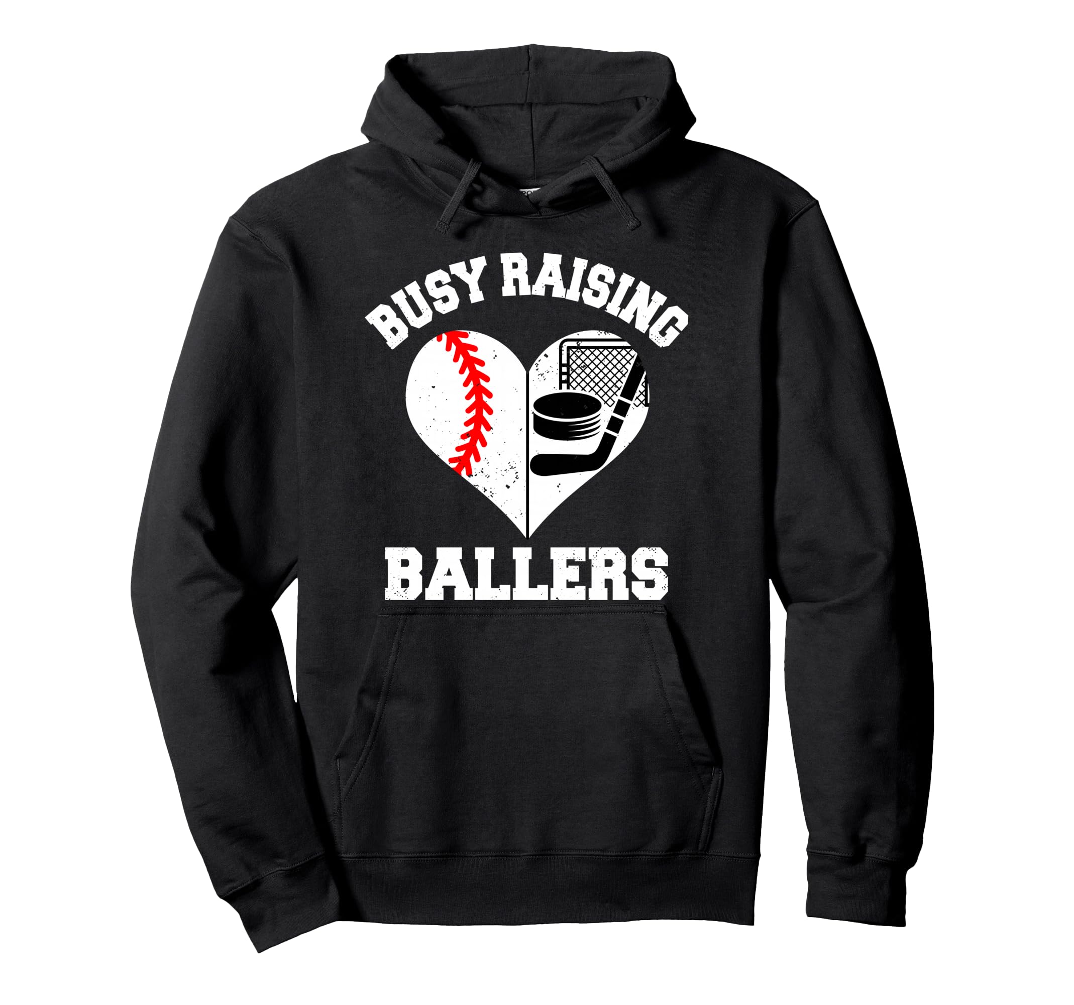 Busy Raising Ballers Baseball Hockey Hoodie - Minimalist Print Men Women - T-Shirt, Sweatshirt, Hoodie