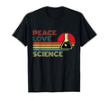 Peace Love Science Striped Sunset T-Shirt - Trendy Graphic for Adults - T-Shirt, Sweatshirt, Hoodie