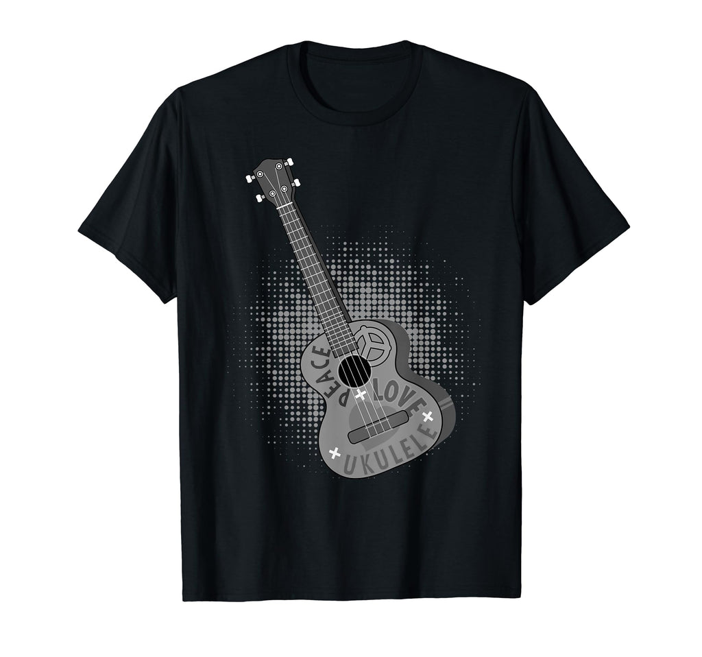 Peace Love Ukulele Uke Lovers String T-Shirt - Novelty Apparel Unisex - T-Shirt, Sweatshirt, Hoodie