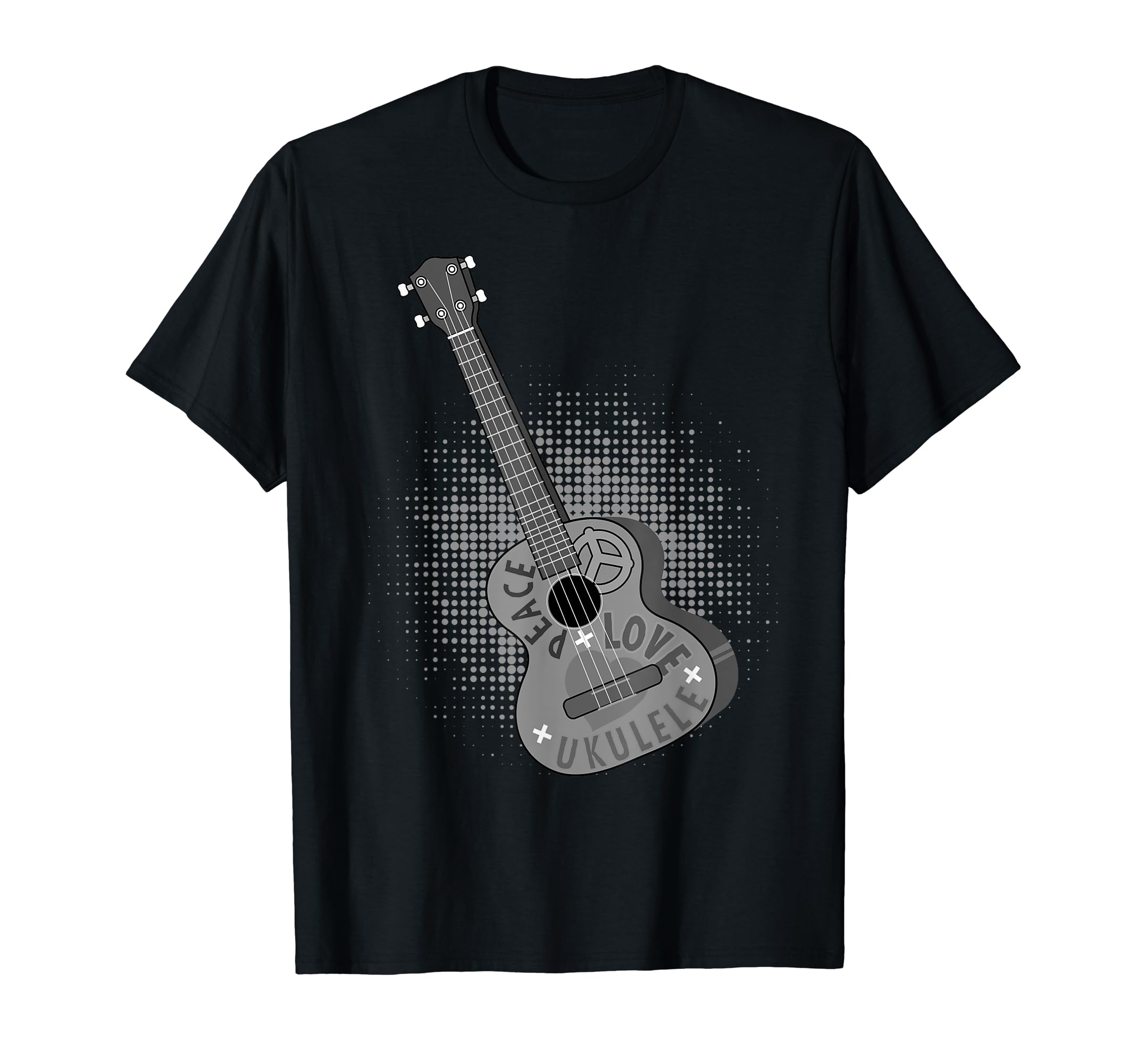 Peace Love Ukulele Uke Lovers String T-Shirt - Novelty Apparel Unisex - T-Shirt, Sweatshirt, Hoodie