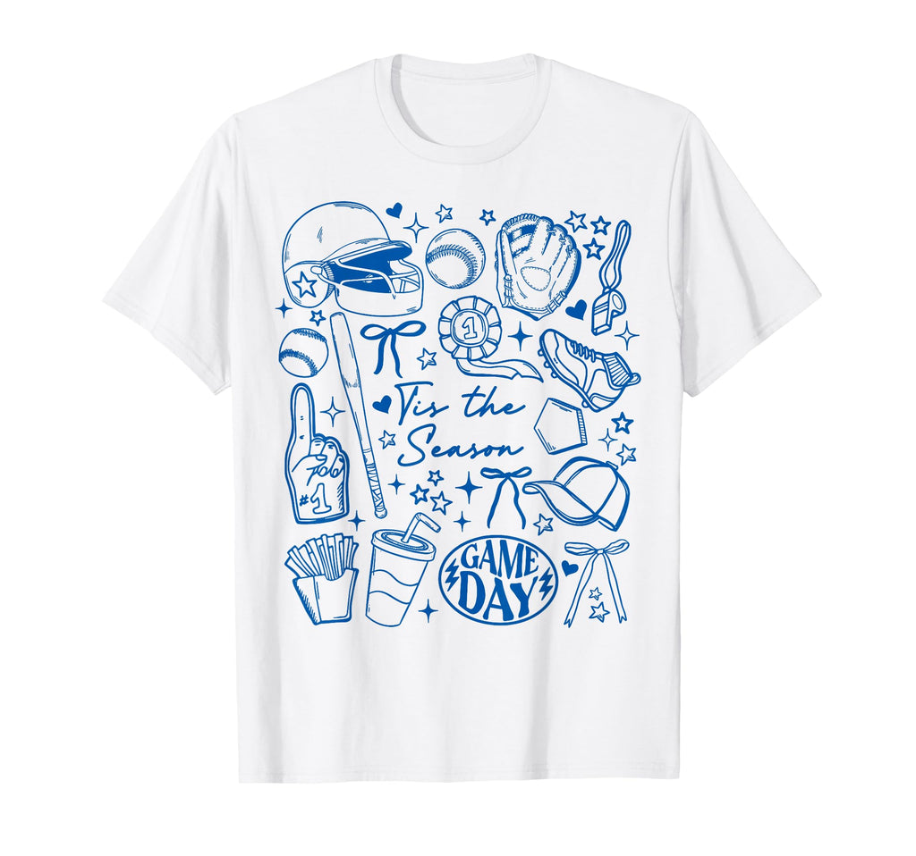 Tis Season Game Day Baseball T-Shirt - Fun Novelty Design for Adults - T-Shirt, Sweatshirt, Hoodie