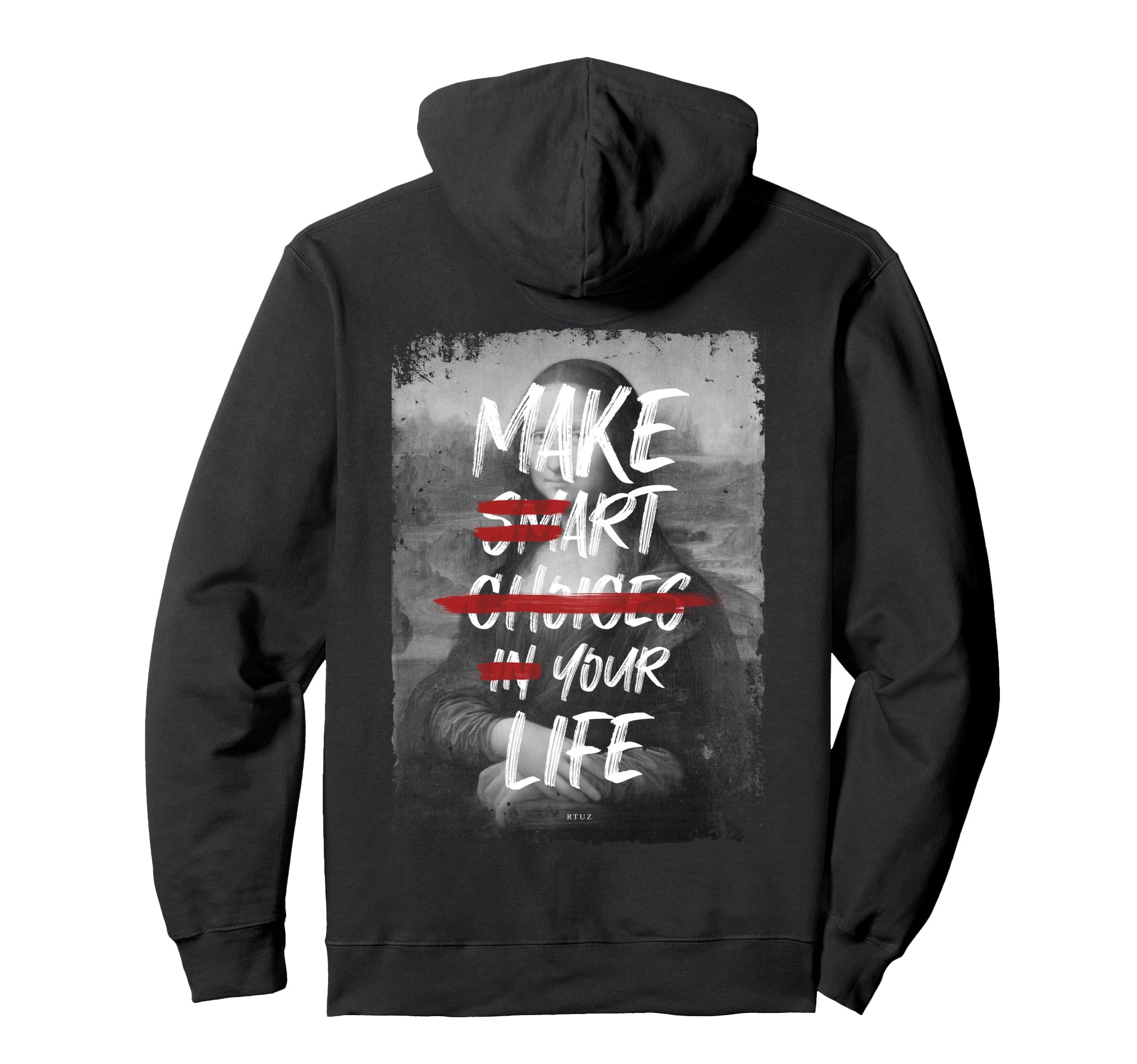 Mona Lisa Art Y2K Back Streetwear Hoodie - Streetwear Style for Adults - T-Shirt, Sweatshirt, Hoodie
