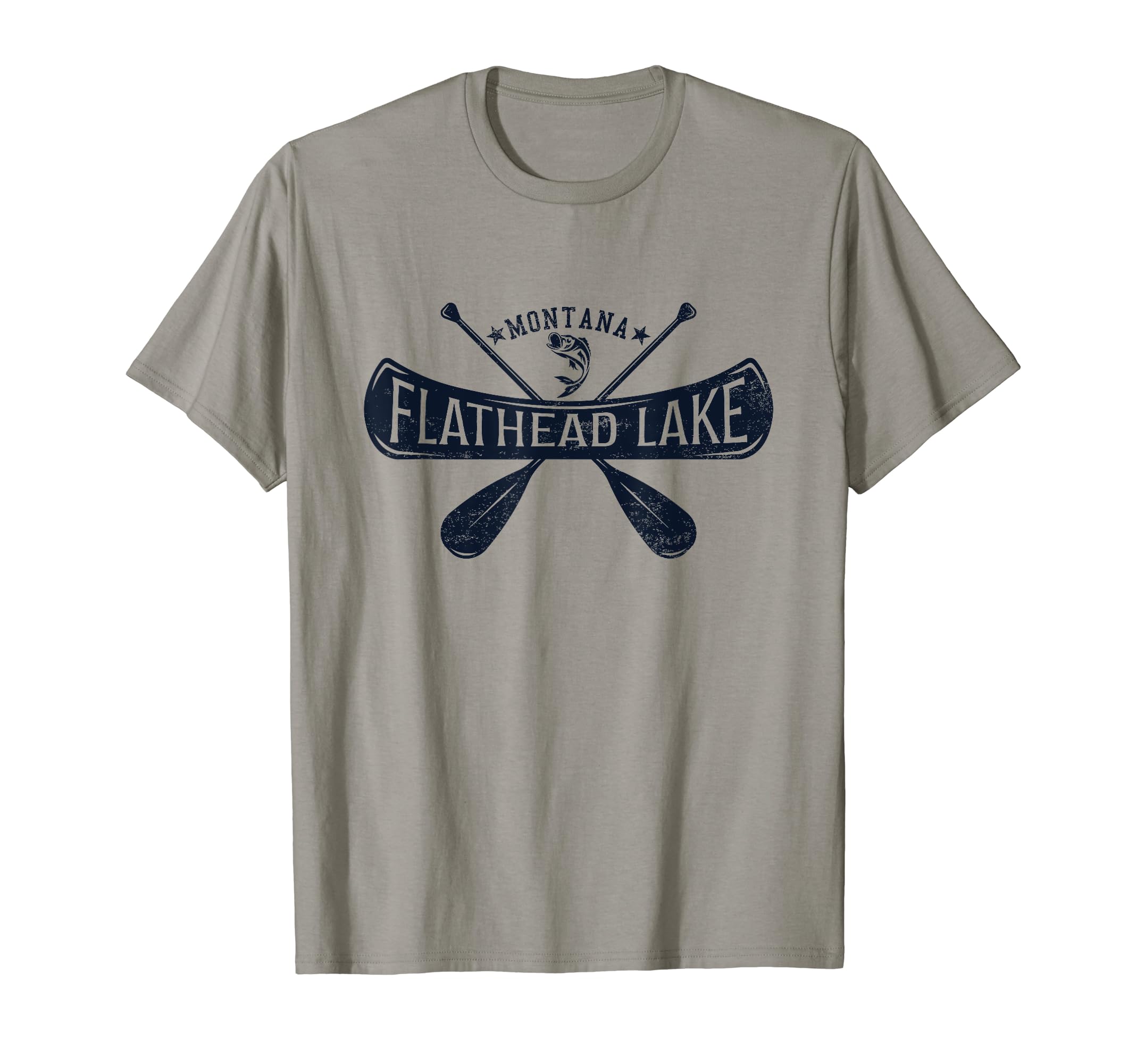 Flathead Lake Montana Distressed T-Shirt - Graphic Print Men Women - T-Shirt, Sweatshirt, Hoodie