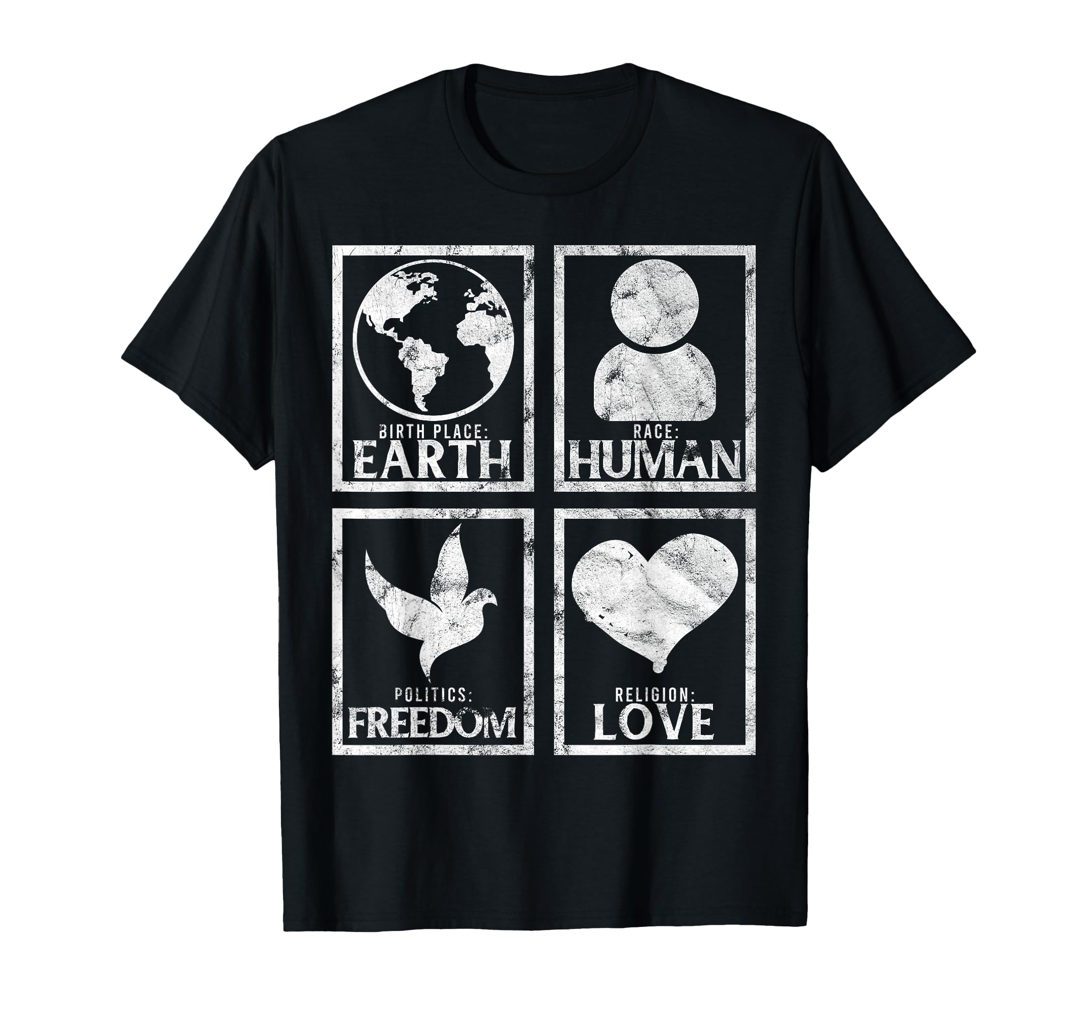 Place Birth Earth Race Human Freedom T-Shirt - Unique Graphic for Adults - T-Shirt, Sweatshirt, Hoodie