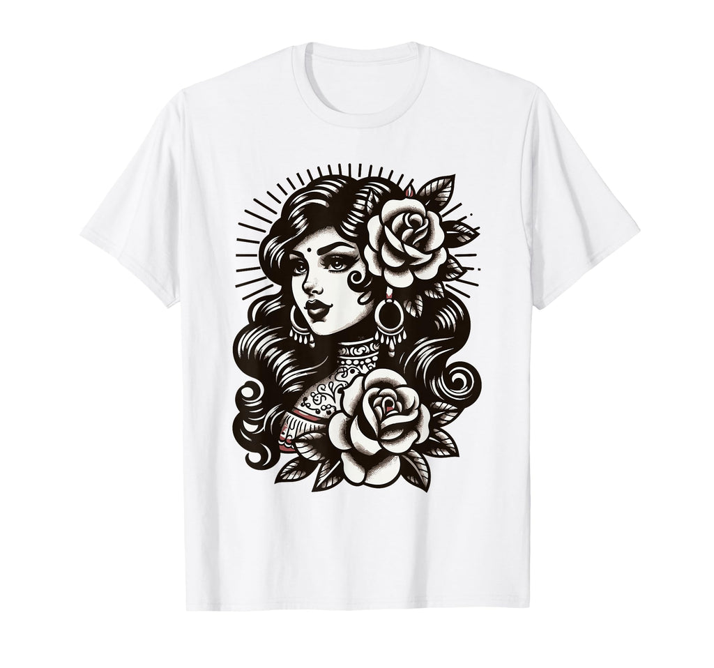 Gypsy Lady Tattoo T-Shirt - Casual Everyday Wear Unisex - T-Shirt, Sweatshirt, Hoodie