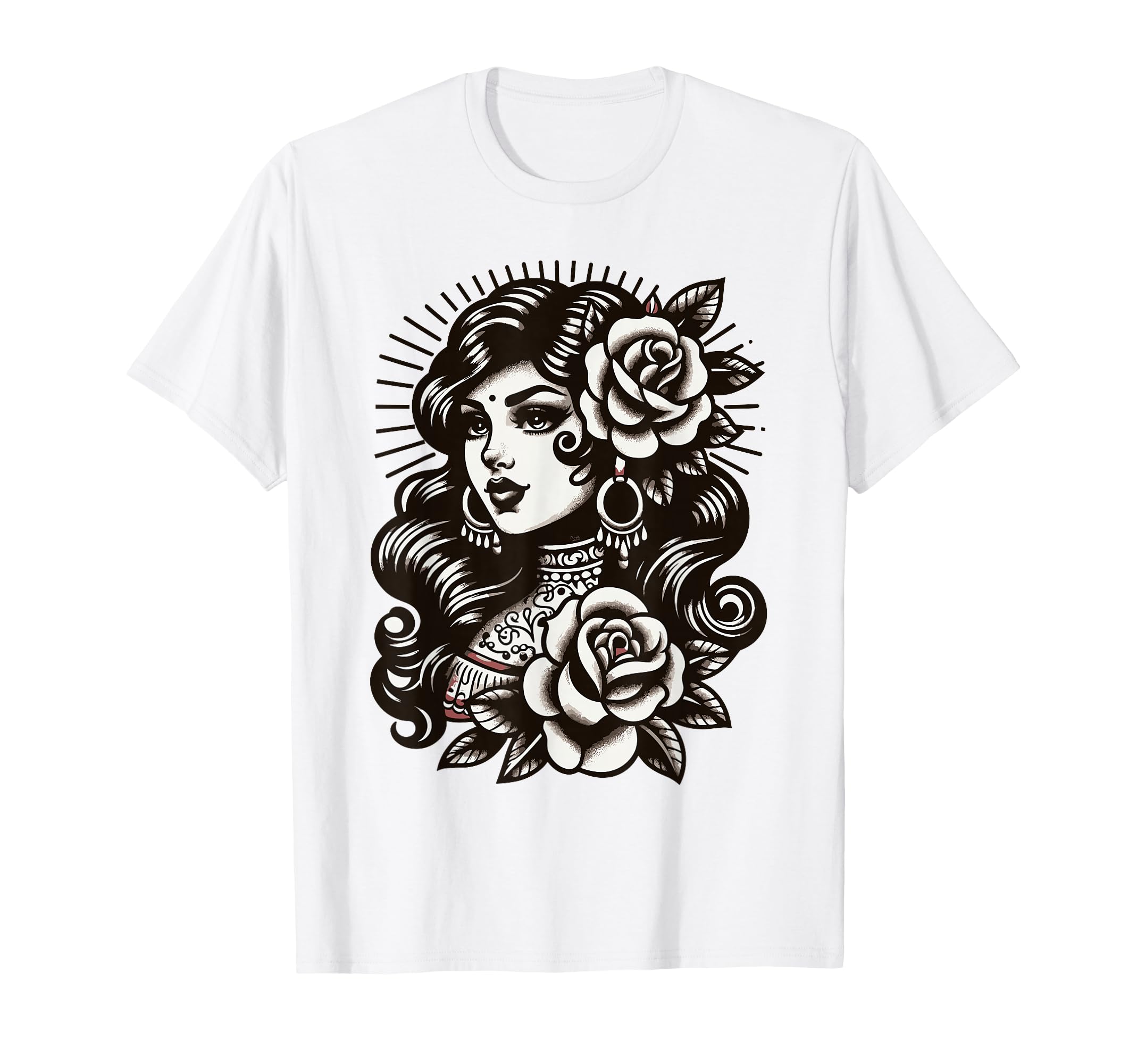 Gypsy Lady Tattoo T-Shirt - Casual Everyday Wear Unisex - T-Shirt, Sweatshirt, Hoodie