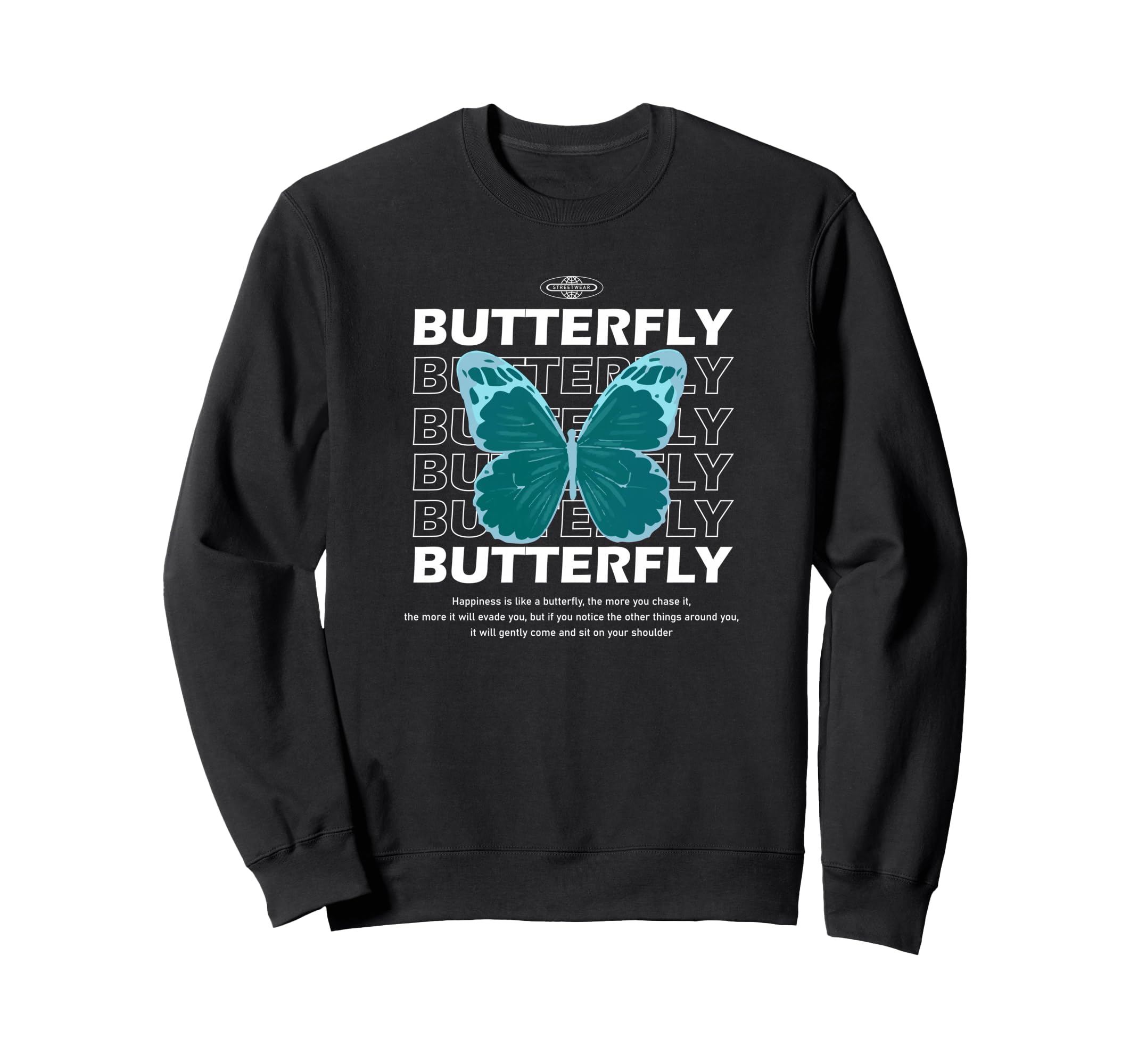 Butterfly Y2K Grunge Aesthetic Sweatshirt - Custom Art Print for Adults - T-Shirt, Sweatshirt, Hoodie