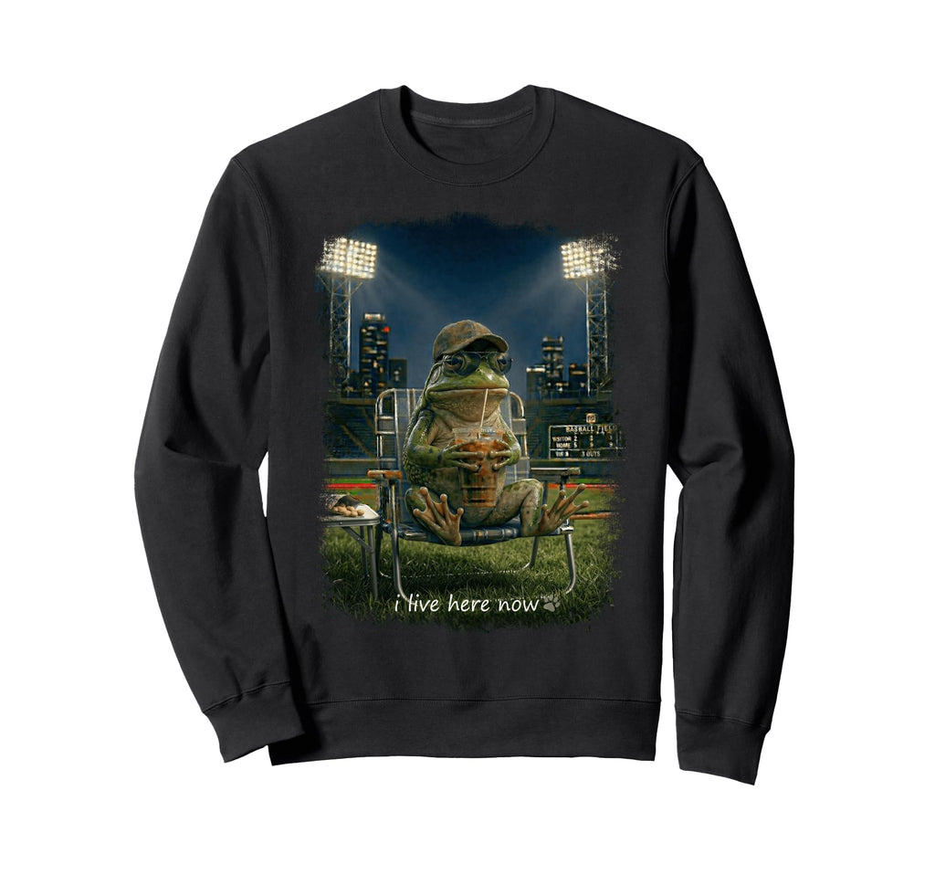 Funny Frog Ballfield Baseball Field I Sweatshirt - Unique Graphic Unisex - T-Shirt, Sweatshirt, Hoodie