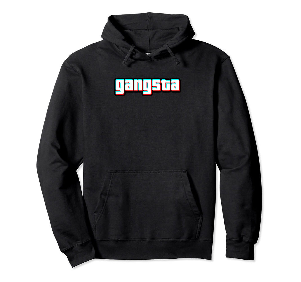 Gangsta Glitch Old School Hip Hop Rapper Hoodie - Minimalist Print Unisex - T-Shirt, Sweatshirt, Hoodie