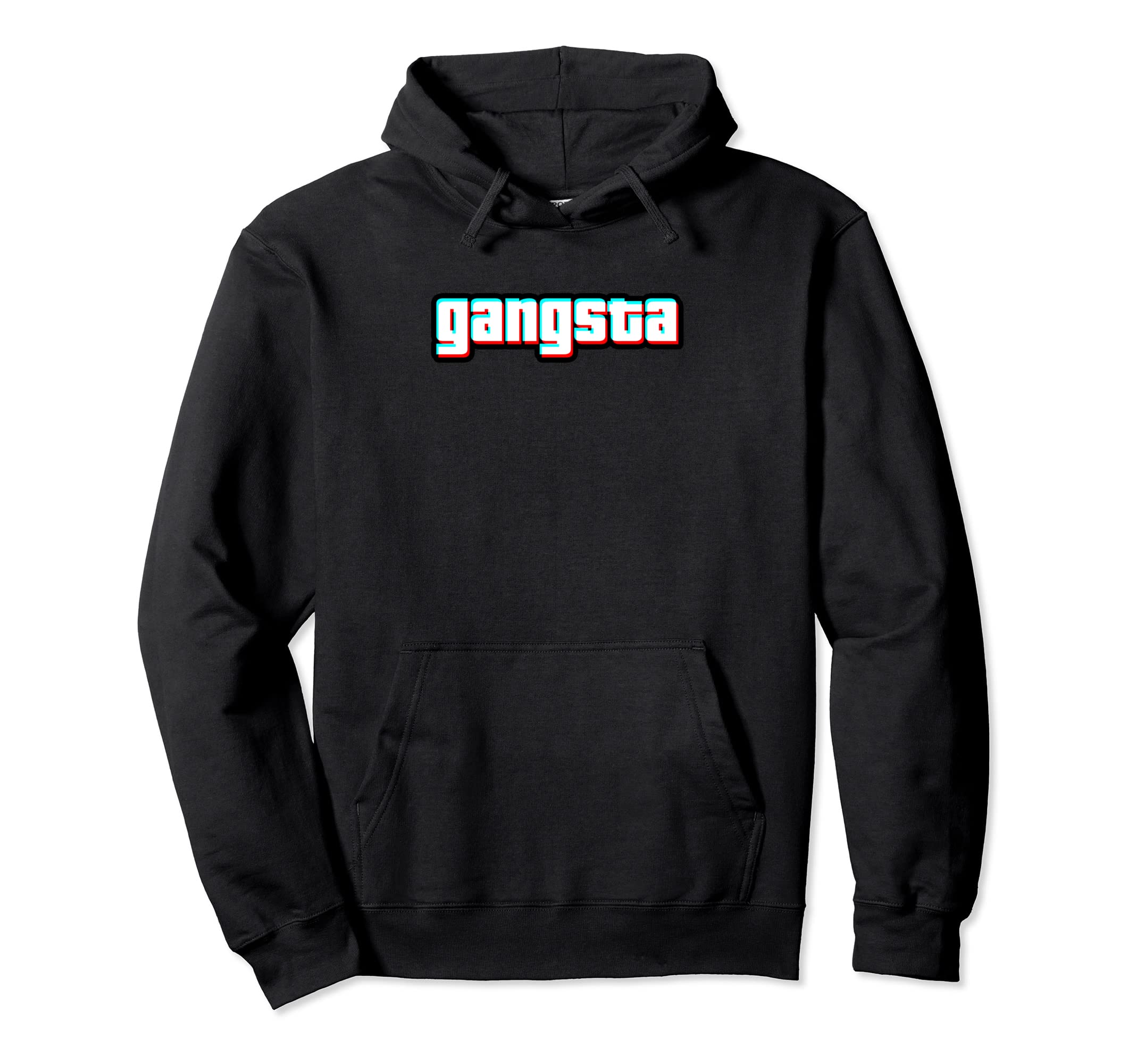 Gangsta Glitch Old School Hip Hop Rapper Hoodie - Minimalist Print Unisex - T-Shirt, Sweatshirt, Hoodie
