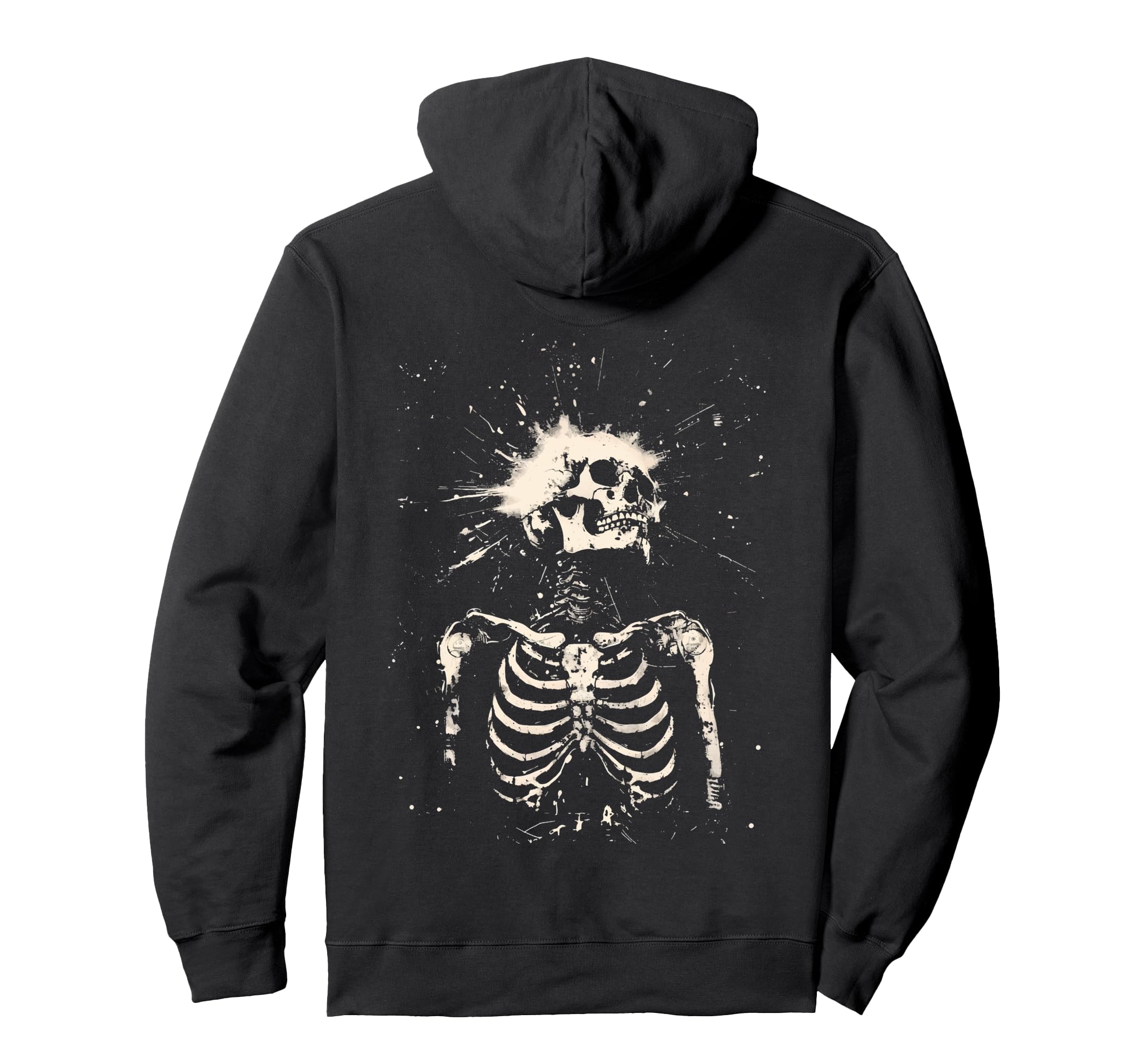 Goth Grunge Skeleton Skull Y2K Gothic Hoodie - Minimalist Print for Adults - T-Shirt, Sweatshirt, Hoodie