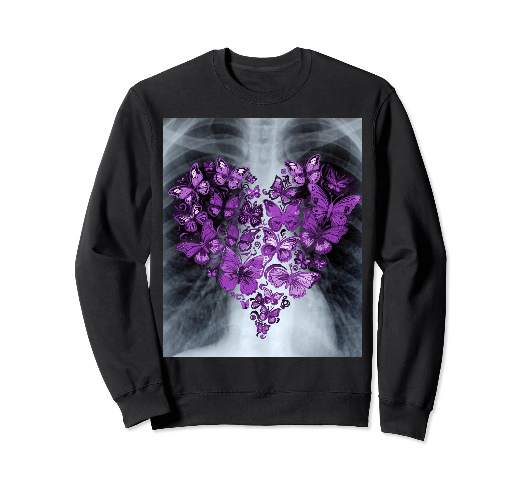 Butterfly Xray Emo Goth Sweatshirt - Novelty Apparel for Adults - T-Shirt, Sweatshirt, Hoodie
