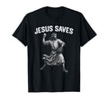 Jesus Saves Religious Christian Faith T-Shirt - Minimalist Print Men Women - T-Shirt, Sweatshirt, Hoodie