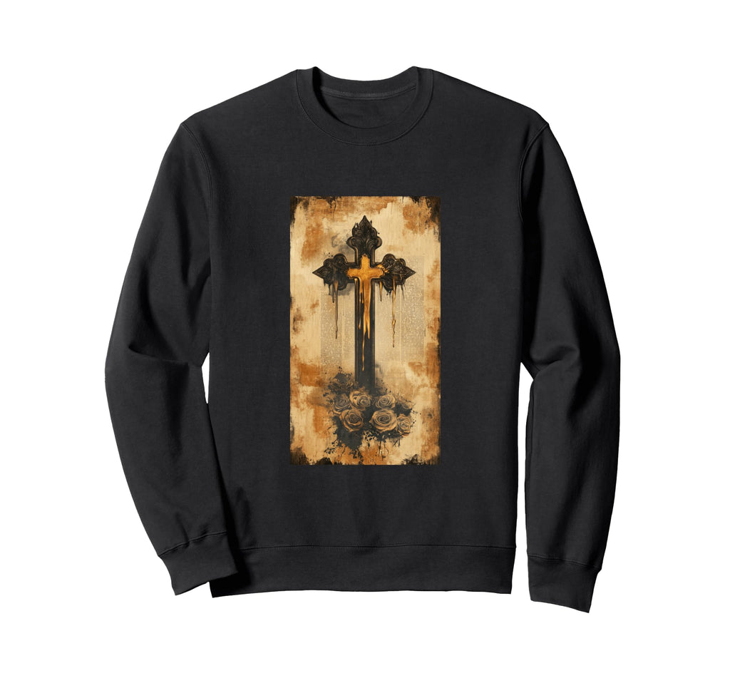 Gothic Cross Grunge Aesthetic Y2K Sweatshirt - Streetwear Style Unisex - T-Shirt, Sweatshirt, Hoodie