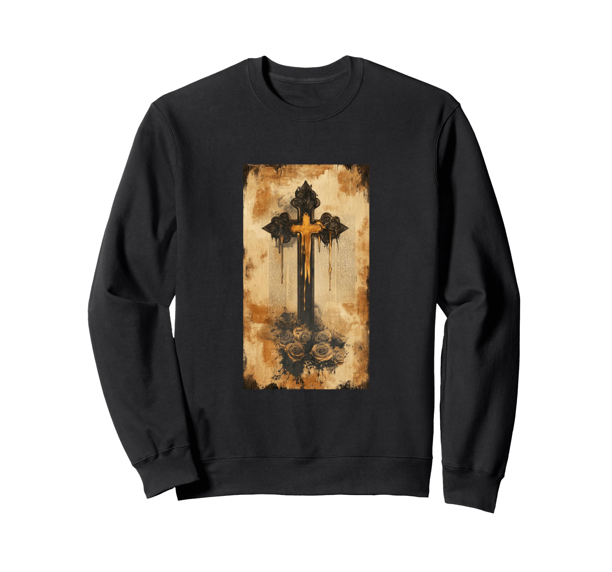 Gothic Cross Grunge Aesthetic Y2K Sweatshirt - Streetwear Style Unisex - T-Shirt, Sweatshirt, Hoodie