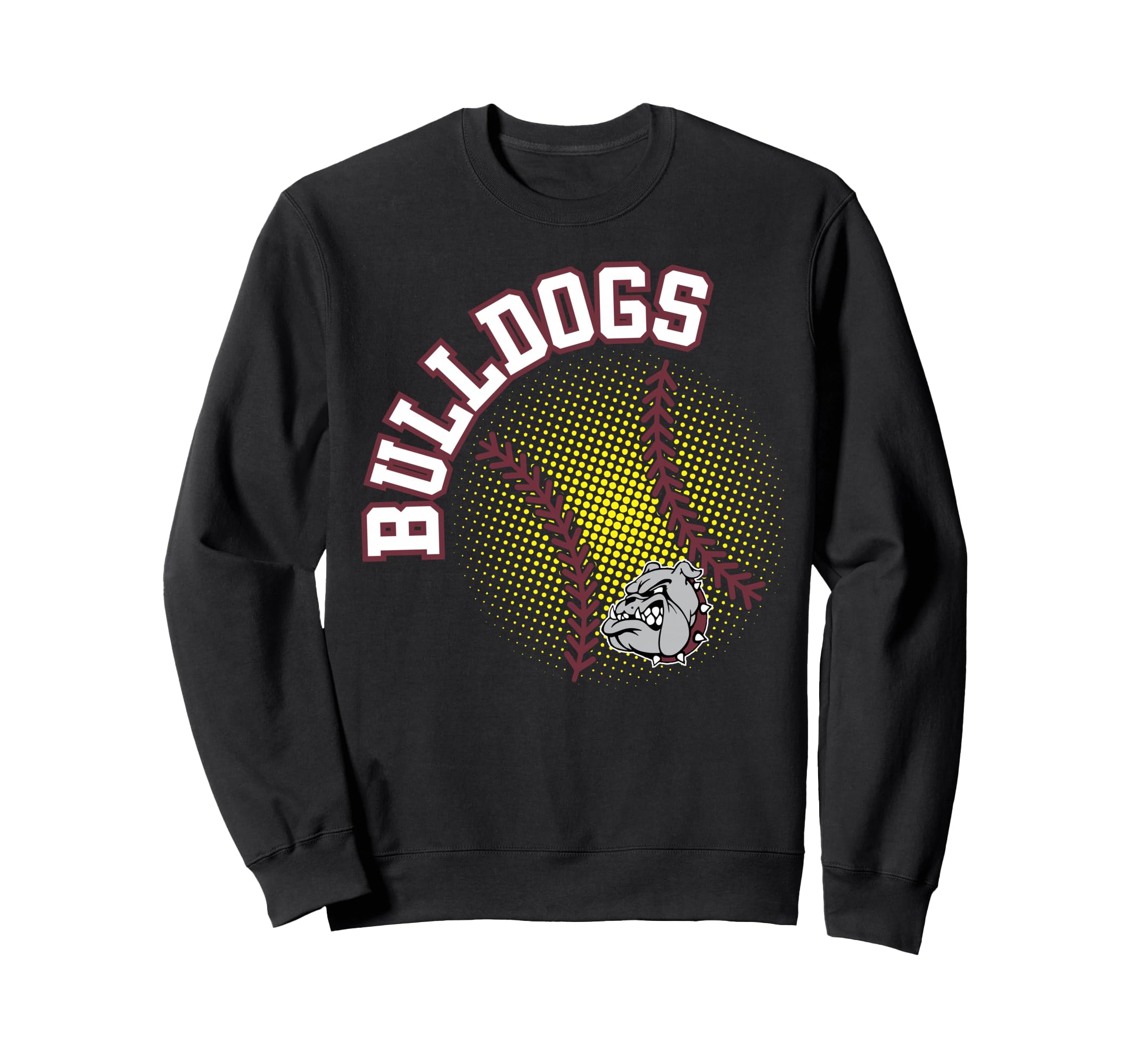Bulldogs Softball Mom Game Day Maroon Sweatshirt - Graphic Print Men Women - T-Shirt, Sweatshirt, Hoodie