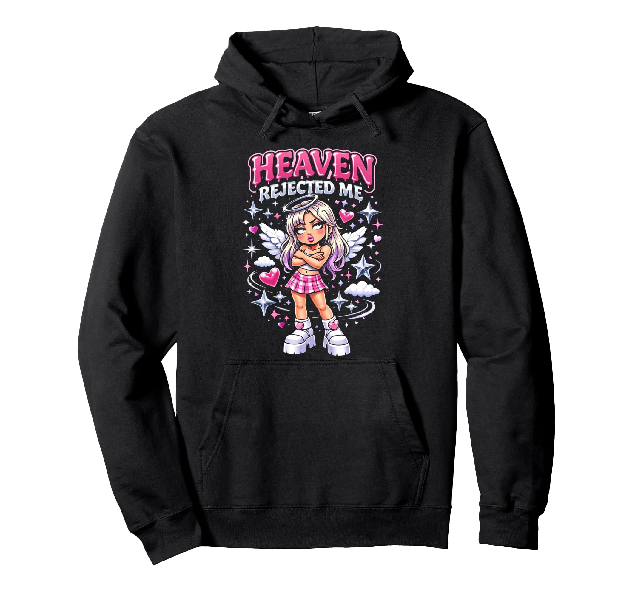 Heaven Rejected Me Bratty Y2K Hoodie - Minimalist Print Men Women - T-Shirt, Sweatshirt, Hoodie