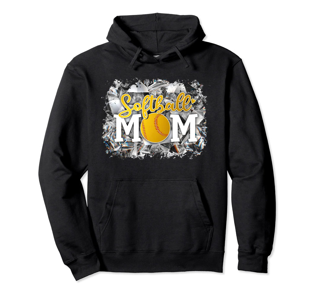 Softball Mom Gold Baseball Diamond Hoodie - Streetwear Style for Adults - T-Shirt, Sweatshirt, Hoodie