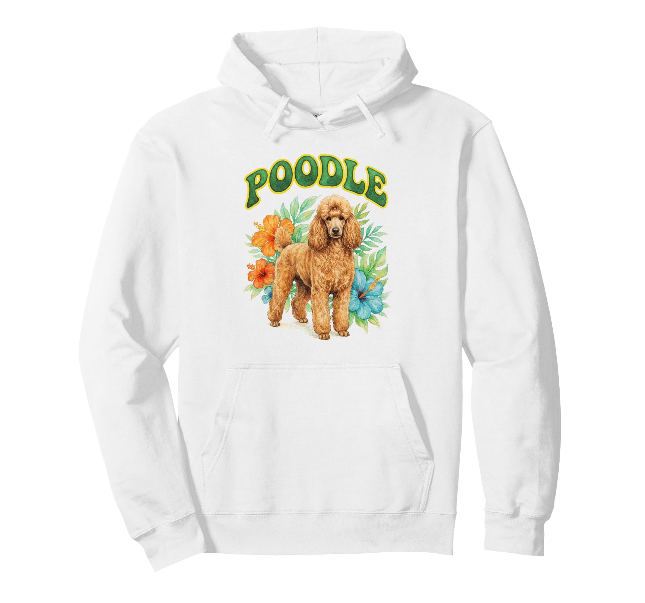 Poodle Groovy Floral Watercolor Boho Hoodie - Aesthetic Graphic for Adults - T-Shirt, Sweatshirt, Hoodie