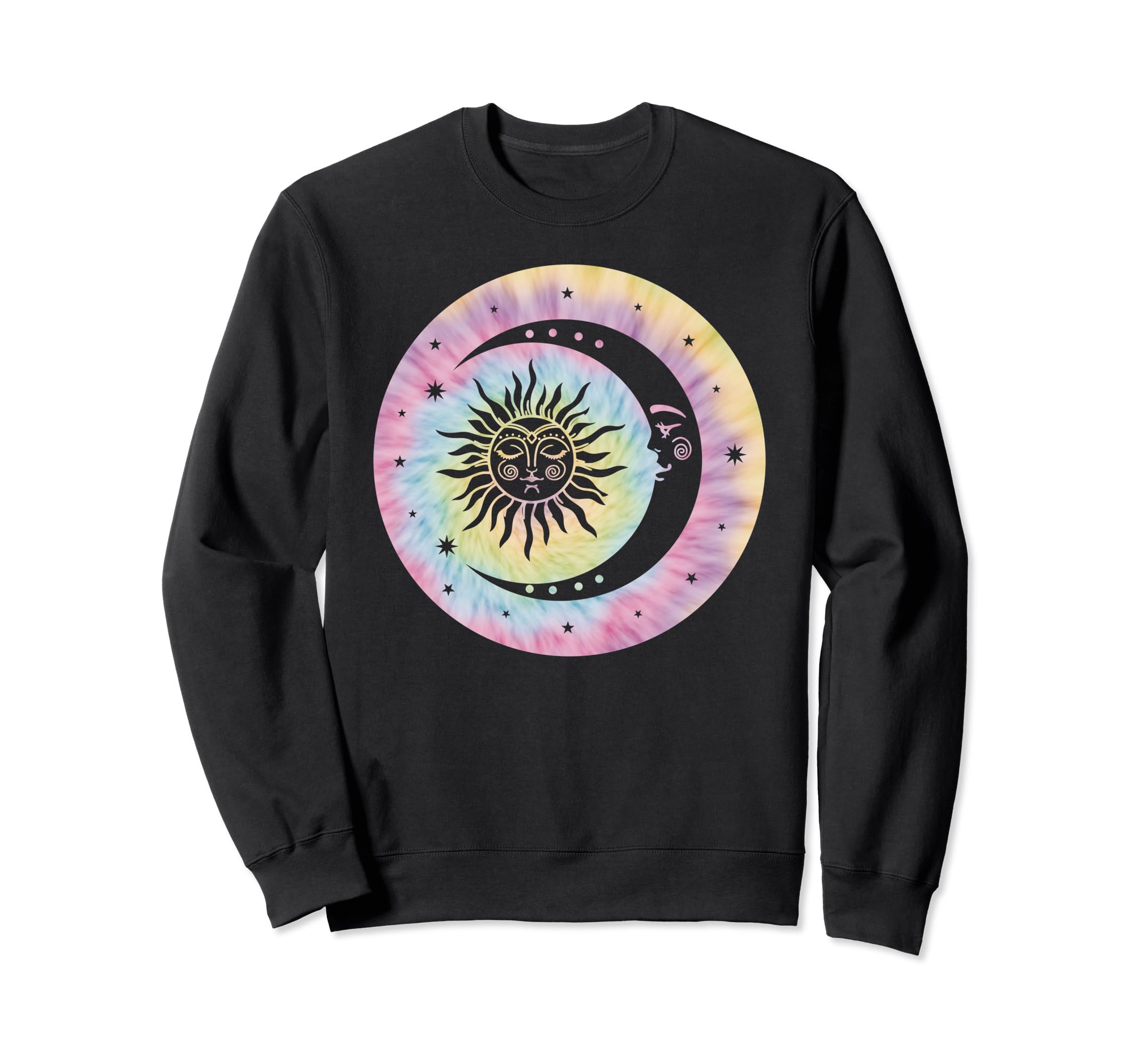 Boho Tie Dye Hippie Moon Sun Stars Sweatshirt - Streetwear Style Unisex - T-Shirt, Sweatshirt, Hoodie