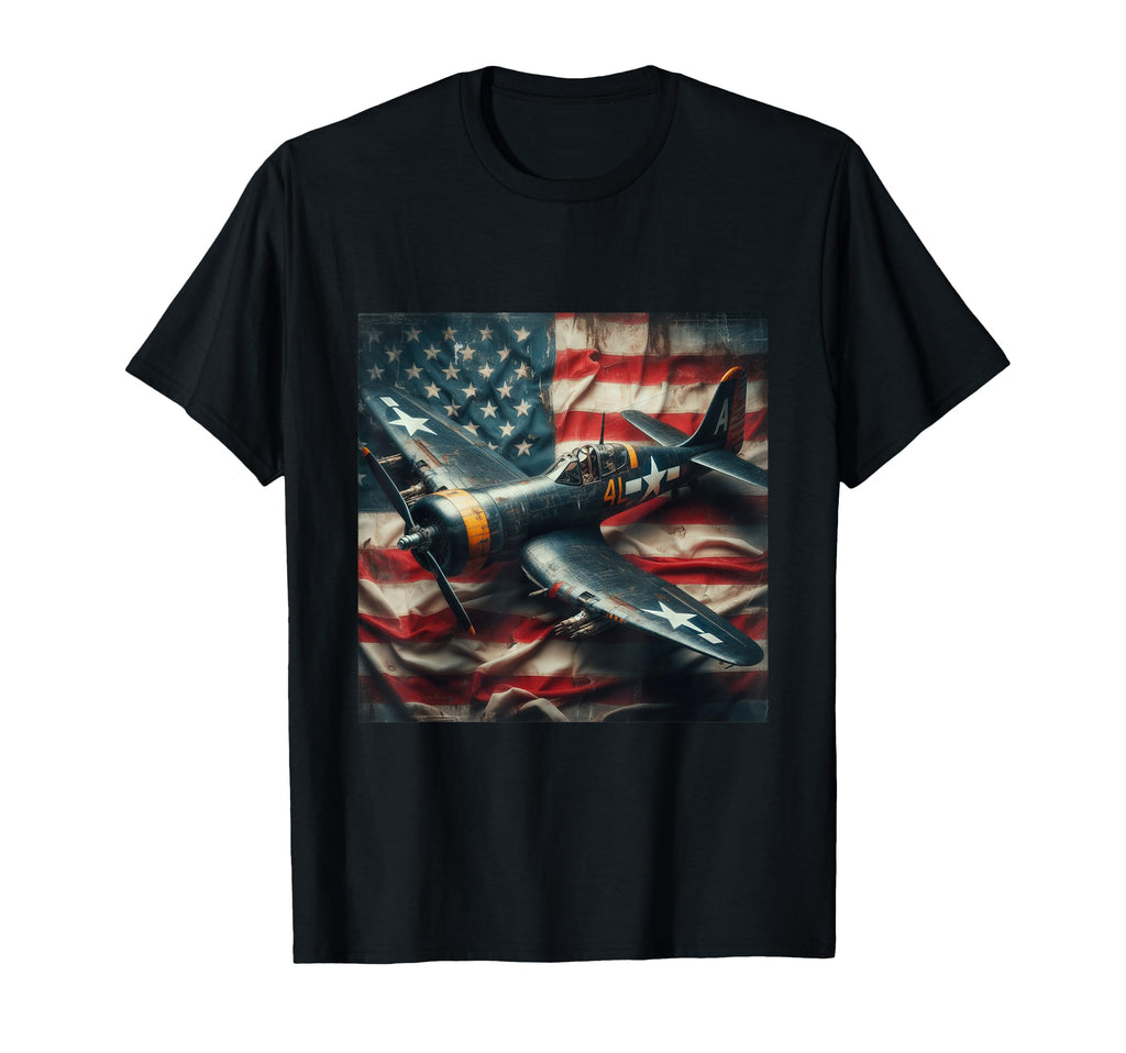 Ww2 Warplane F4U Corsair Distressed T-Shirt - Minimalist Print Unisex - T-Shirt, Sweatshirt, Hoodie