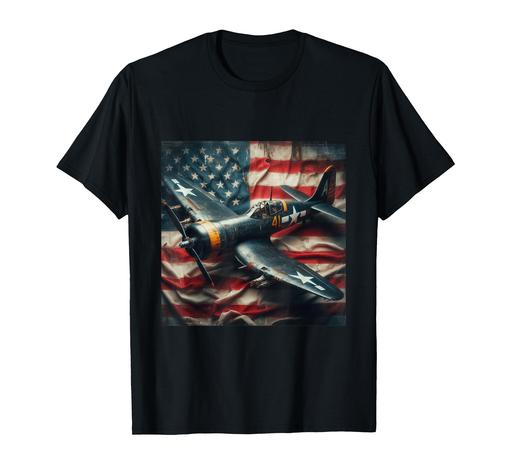 Ww2 Warplane F4U Corsair Distressed T-Shirt - Minimalist Print Unisex - T-Shirt, Sweatshirt, Hoodie