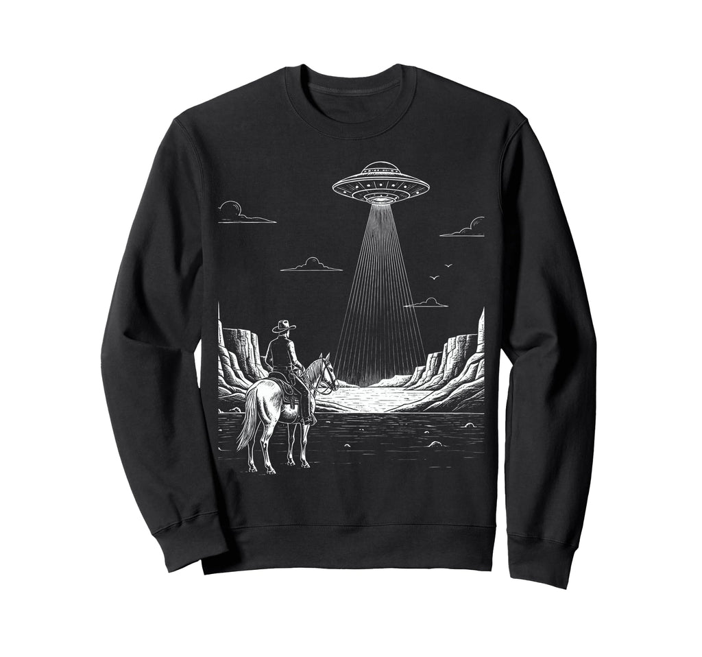 Cowboy Ufo Encounter Western Desert Sweatshirt - Trendy Graphic for Adults - T-Shirt, Sweatshirt, Hoodie
