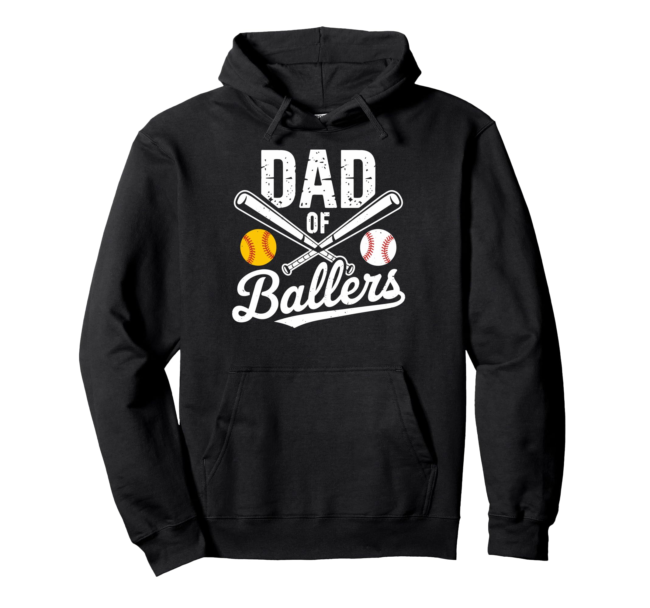 Dad Ballers Funny Dad Baseball Softball Hoodie - Custom Art Print Unisex - T-Shirt, Sweatshirt, Hoodie